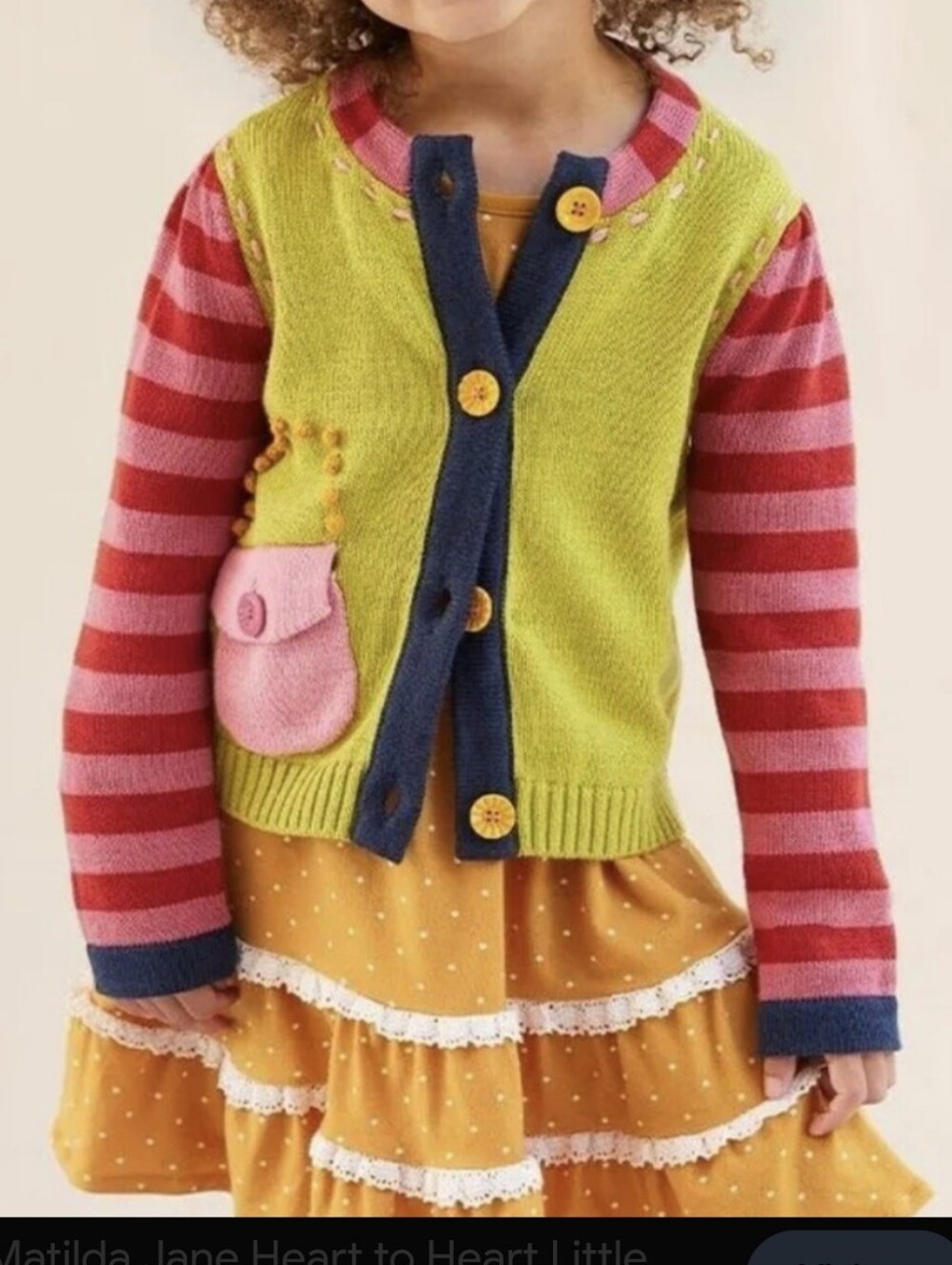 Matilda Jane Heart To Heart Little Shopper Cardigan Sweater Girls Size 6